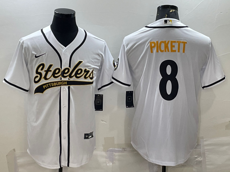 Men's Pittsburgh Steelers Kenny Pickett #8 White Jersey